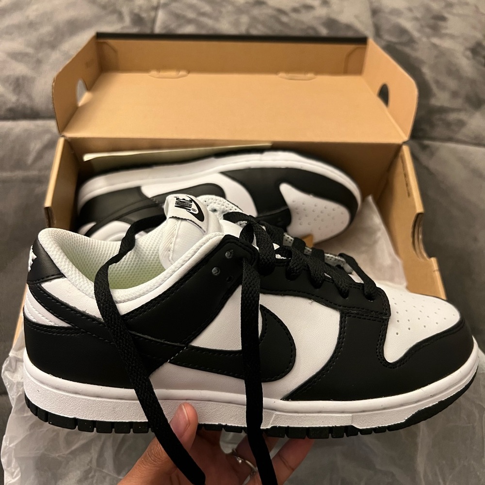 Nike dunks low black and white